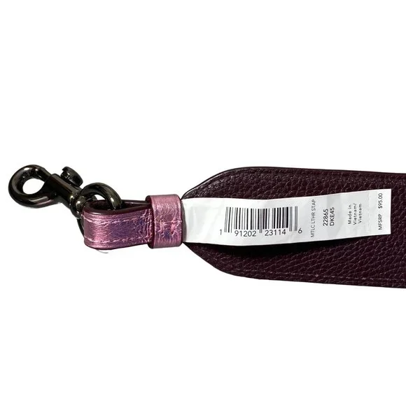 Coach Metallic Blush Pebble Leather Novelty Strap New Guitar Handbag Adjustable - Picture 7 of 12